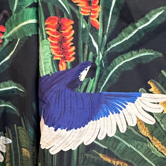 FARM Rio Black Pullover Tunic with Tropical Parrot Print - Picture 3 of 8